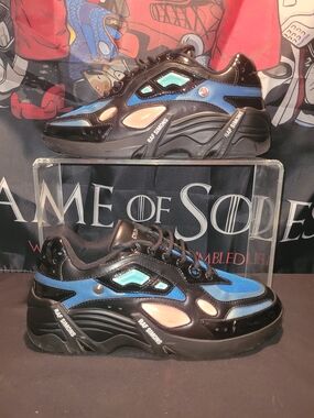 Raf Simons Black Sneakers with Blue and Teal Accents